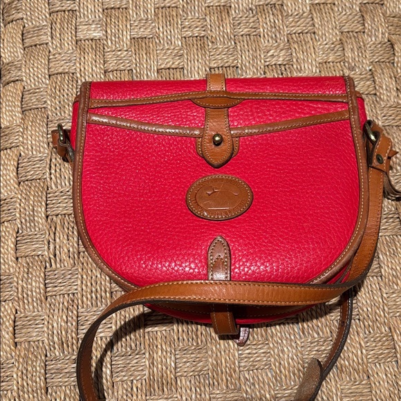 Dooney & Bourke vintage red leather cross body purse equestrian flap - Picture 3 of 8